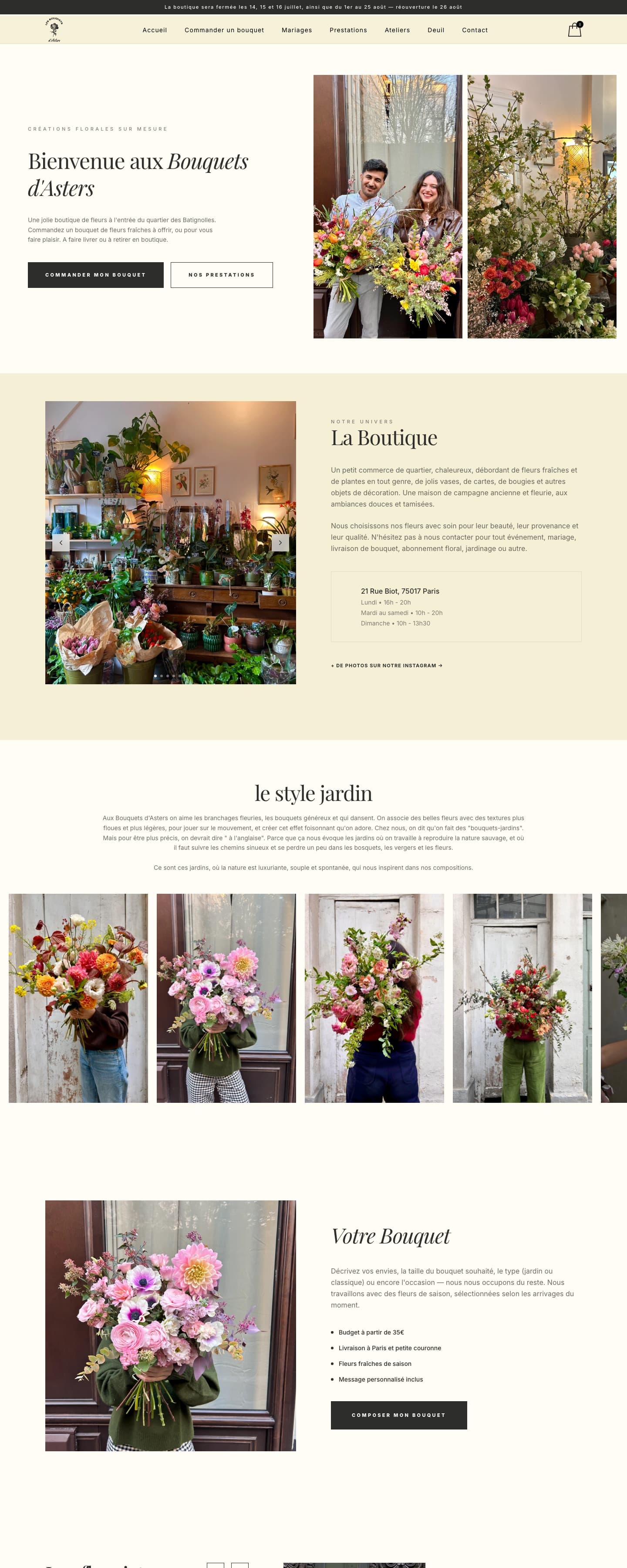 Maquette du projet Les Bouquets d'Asters
