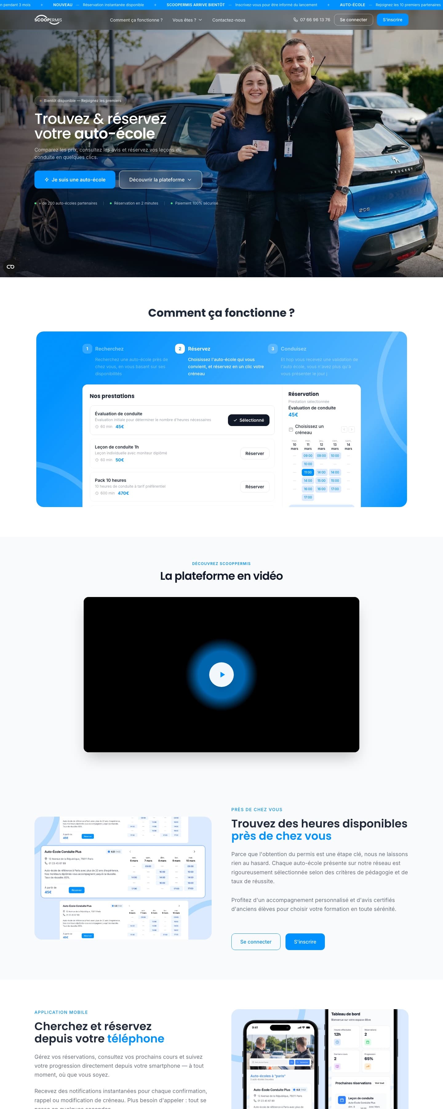 Maquette du projet Scoop Permis